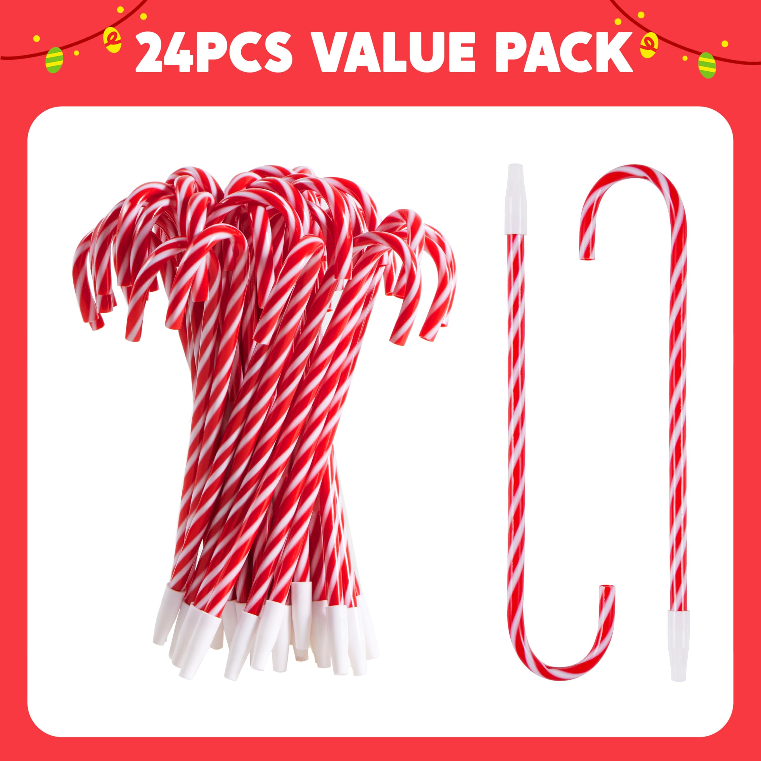 JOYIN 24 penne a sfera a forma di bastoncino di zucchero di Natale, regalo per bambini, penne natalizie per calza di Natale, regali per insegnanti, studenti, forniture per aule, premio di carnevale,