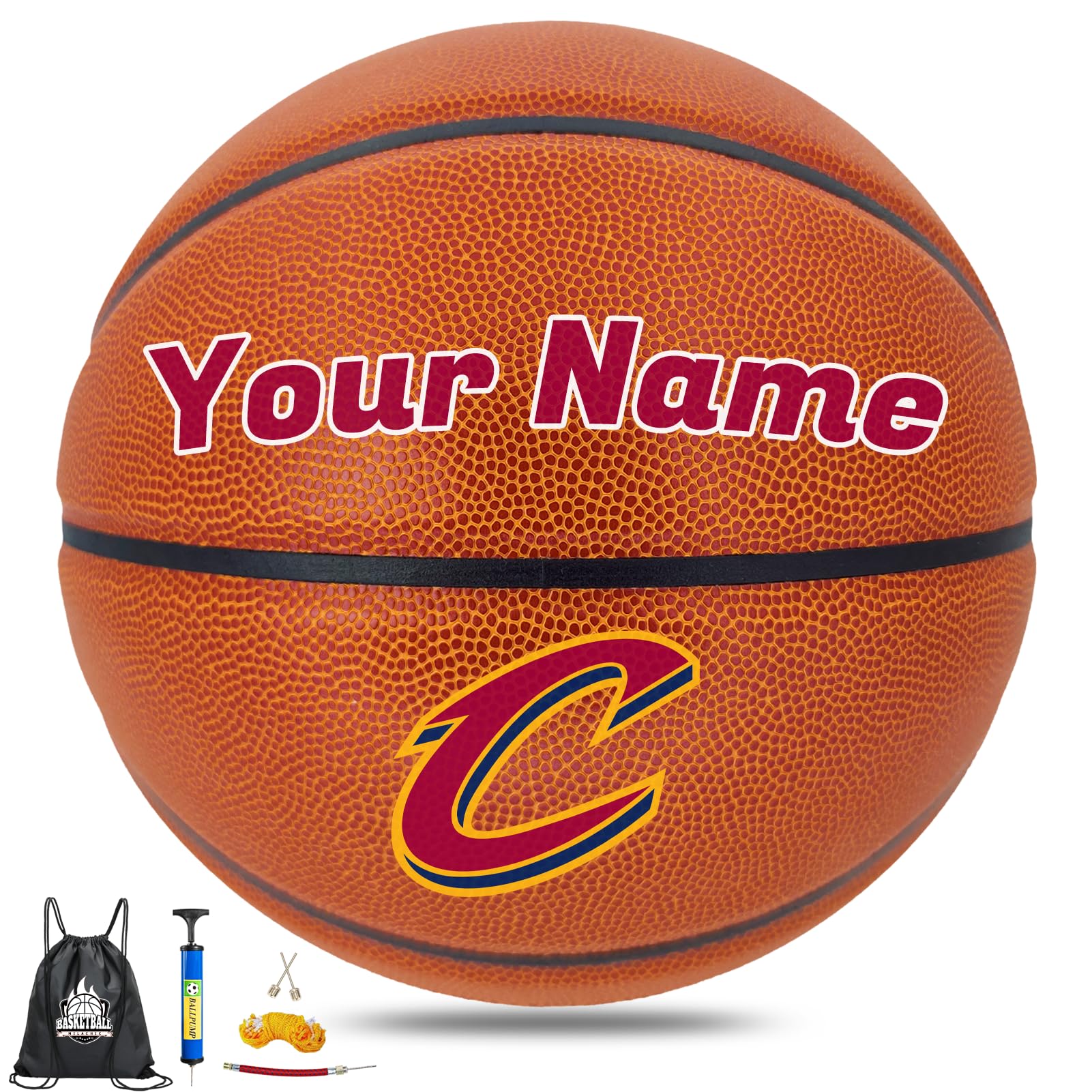 AISHOART Personalized Basketball Size 5/6 / 7, Customized Team Leather Basketball with Name or Text for Men, Women, Youth
