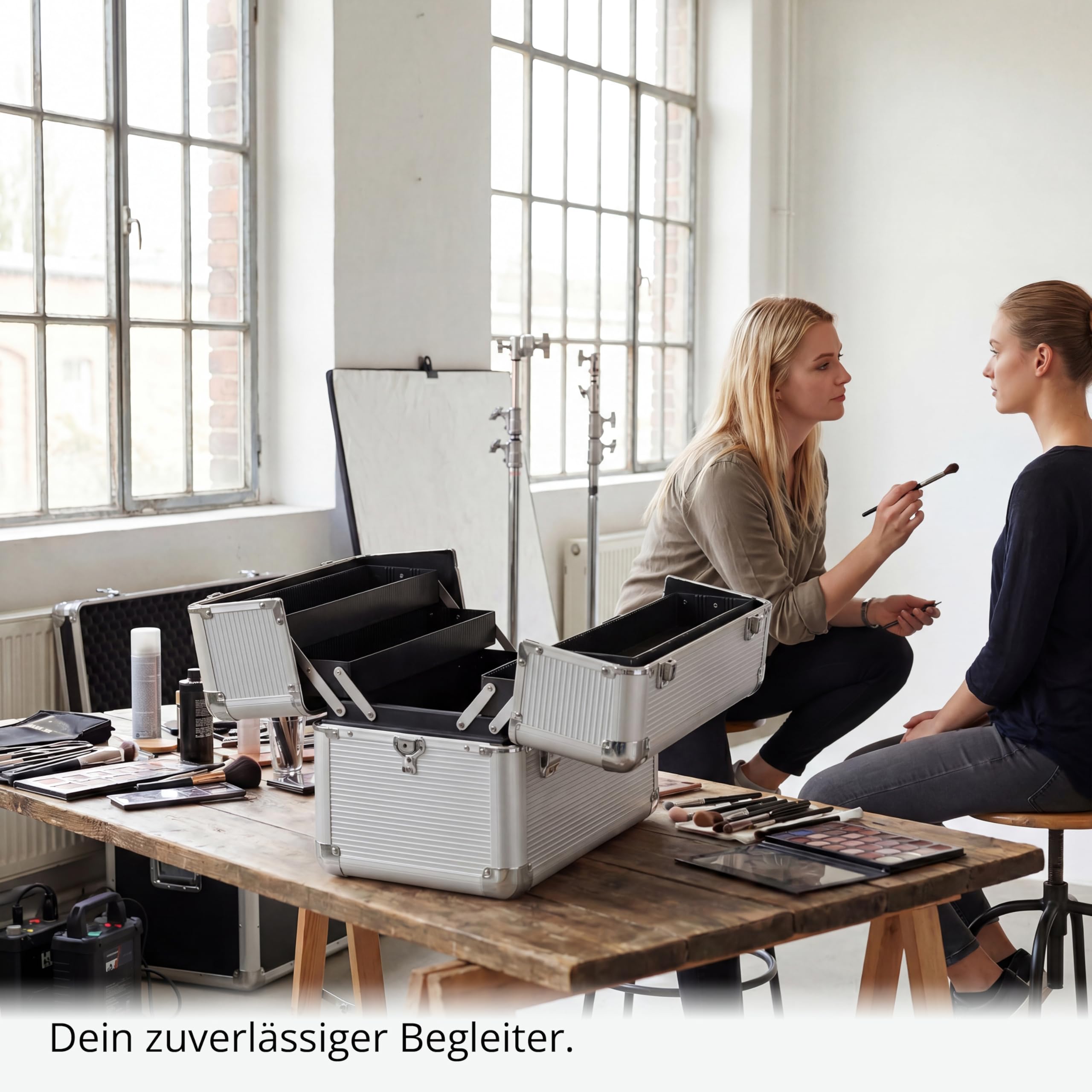 N&BF Kosmetikkoffer Silber Aluminium Klein | Beautycase Abschließbar