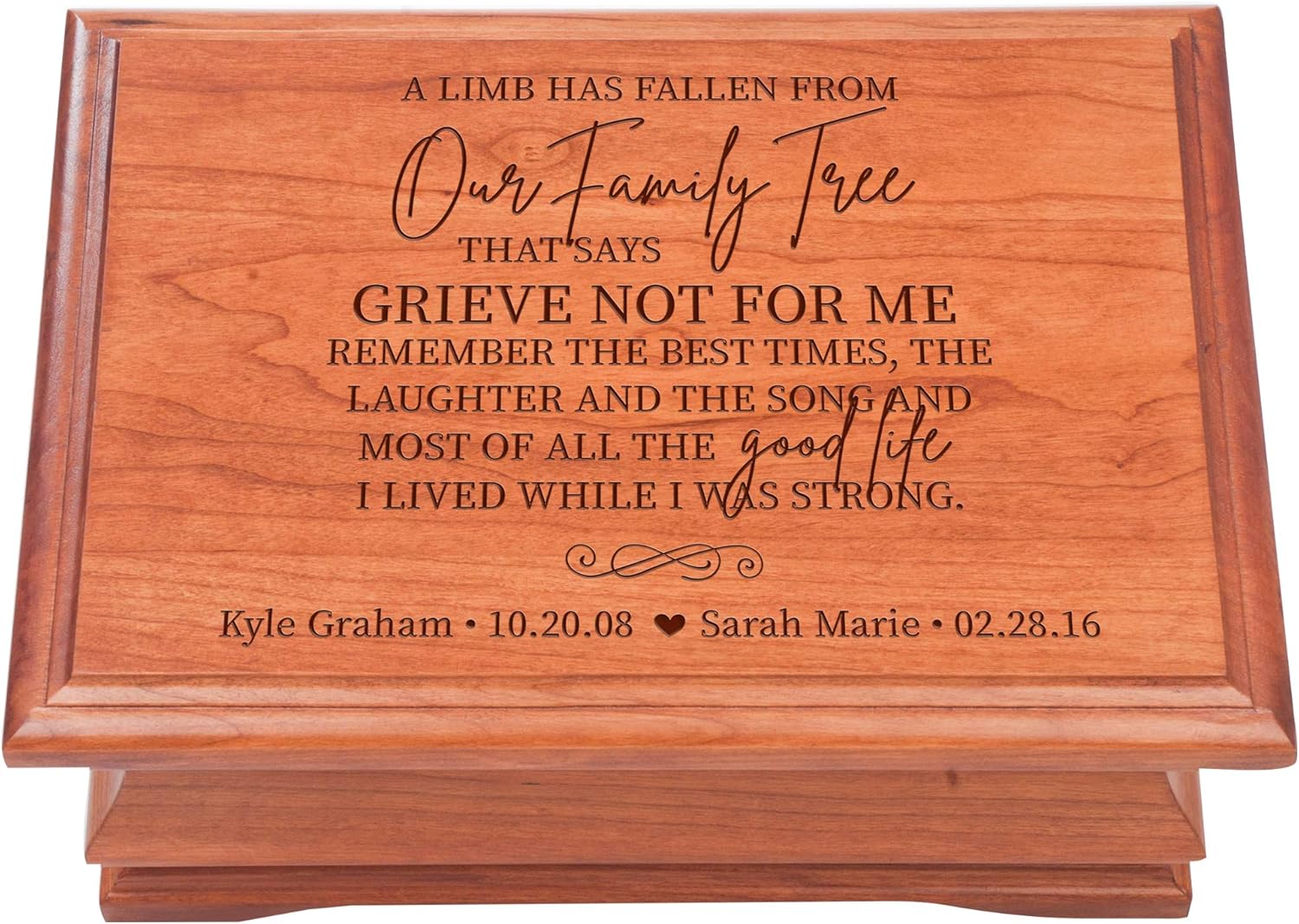 LifeSong Milestones Custom Engraved Memorial Jewelry Box in