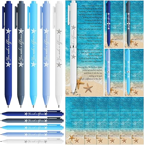 Miniatura 7 de Geyoga 50 juegos de Starfish Story Regalos de agradecimiento a los empleados, bolígrafo You Make a Difference, Starfish Story Tarjeta motivacional