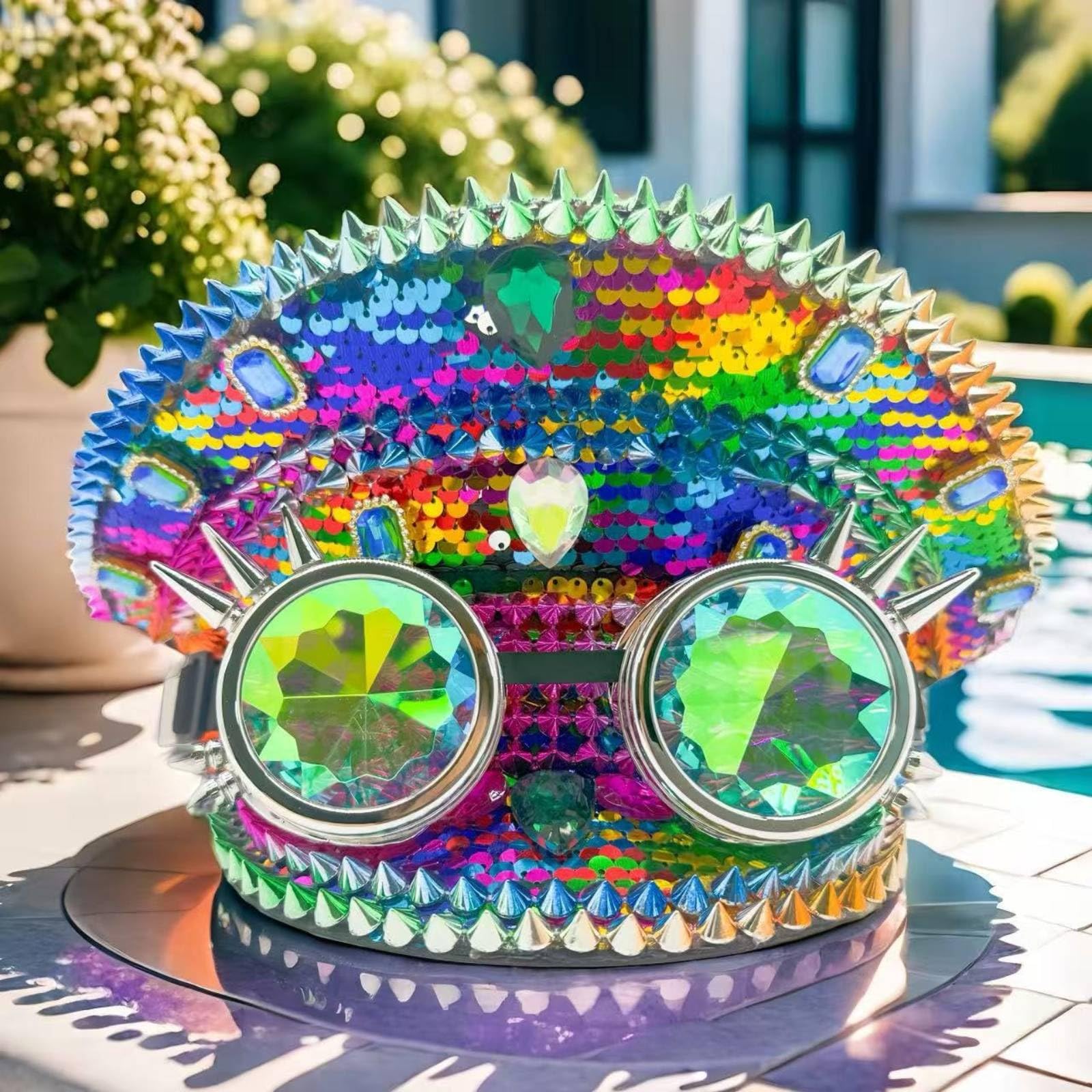 Cappello da con Occhialini Stravagante Cappello da con Paillettes Luccicante Copricapo per Bambini, Carnevale