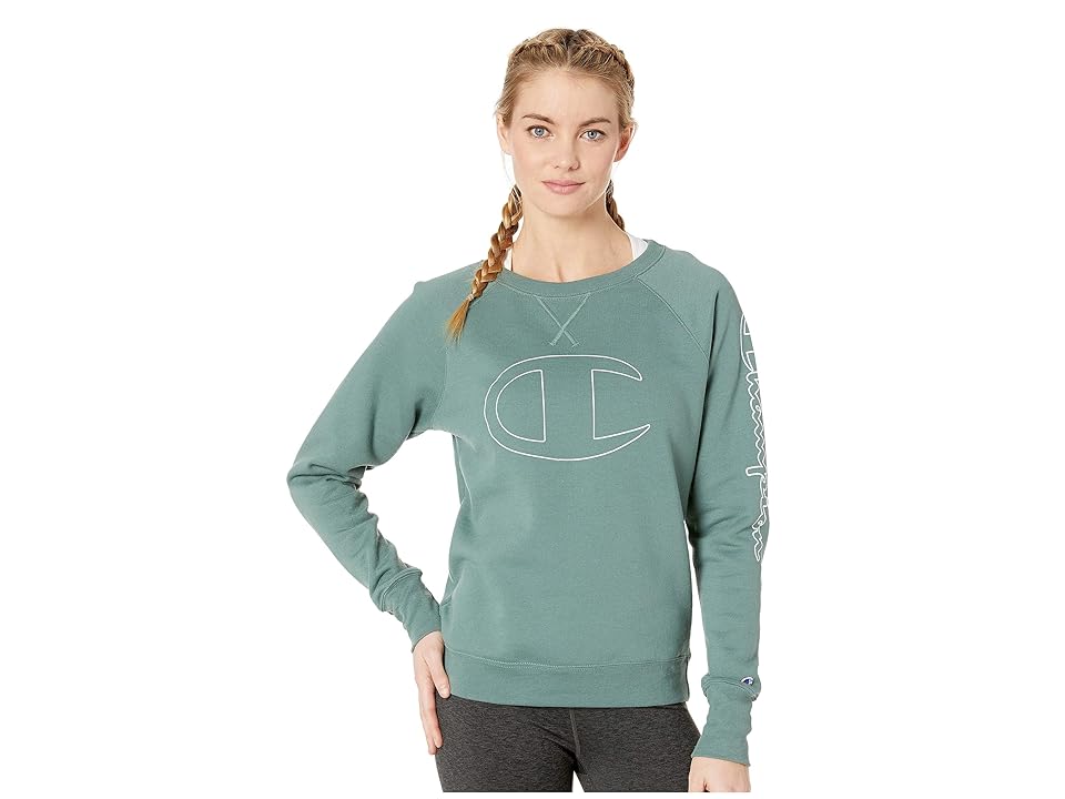 

Champion Powerblend(r) Fleece Boyfriend Crew - Graphic Y07417 (Nurture Green) Women's Fleece