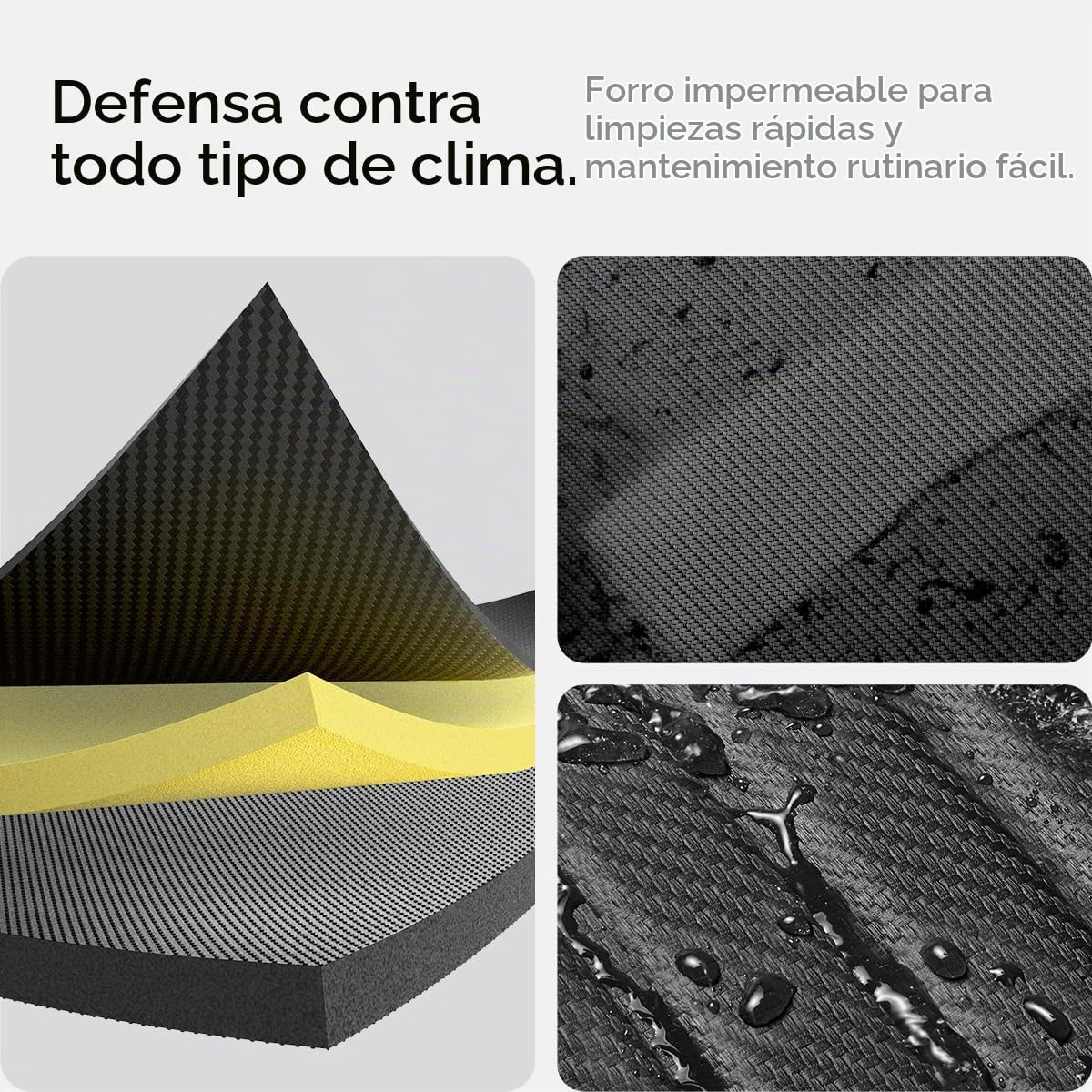 Spigen Tesla Model Y ~2024 Alfombrillas de Alfombra Premium, Alfombrillas Protectoras TPE Antideslizantes Impermeables para Todo Tipo de Clima, para Accesorios Tesla - Edición de Carbono