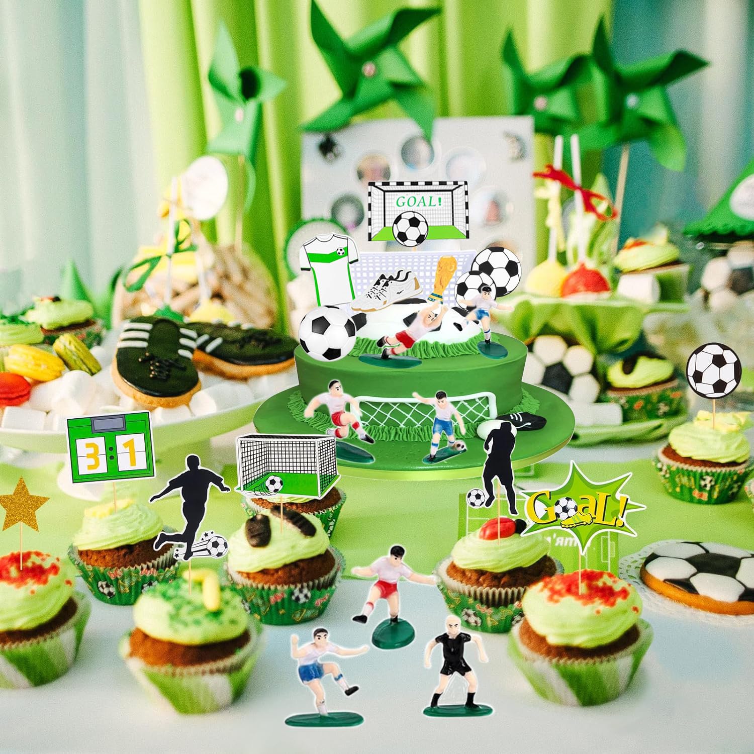 Decorazioni Torta Calcio Per Compleanno - Topper Per Feste A Tema Sportivo Per Bambini E Ragazzi - Foto 10
