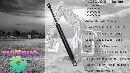 Miniatura 2 de YUXSOUQ Muelle de gas 1653900057 1653900036 1653900050 compatible con cargador Takeuchi TL8, TL10, TL12, TL120, TL130, TL140, TL150, TL230, TL240,