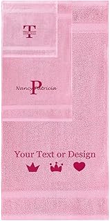 Personalized Passion Towels Set with Name, Monogram - 3 Pack Super Soft ...