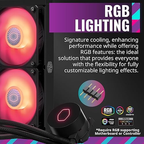 Miniatura 2 de Cooler Master MasterLiquid ML240L RGB V2 enfriador líquido de CPU AIO de bucle cerrado radiador 240 SickleFlow 120mm iluminación RGB bomba de cámara