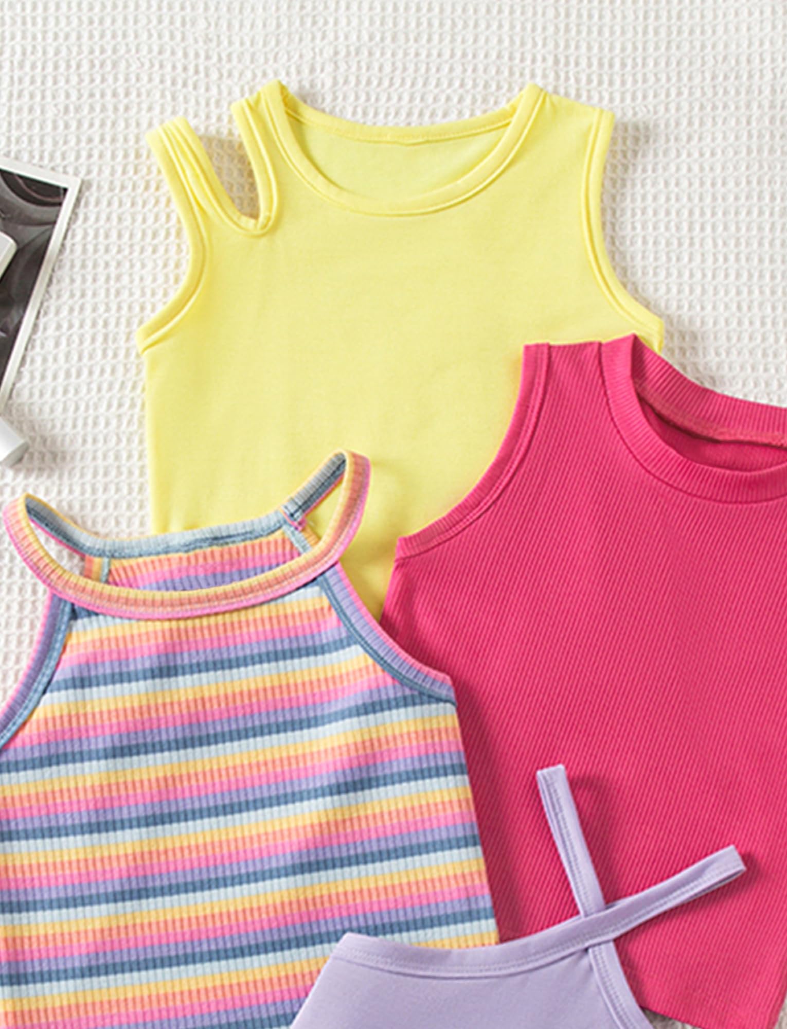 SEAUR Crop Tank Tops Mädchen Sommer Unterhemd Set Weiche Camisole Top Mädchen Unterhemden Atmungsaktive Bequem 4-7 Jahre