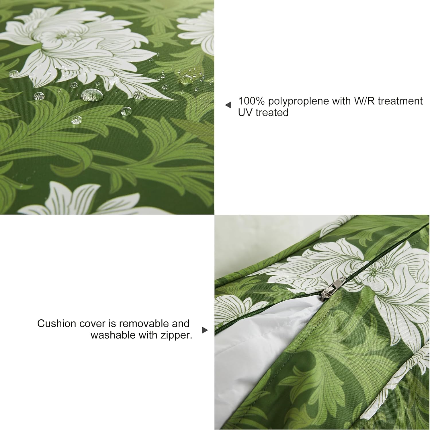 ARTPLAN Patio Bench Cushions Set of 5, Outdoor Sofa Cushions | All-Weather Fabric | Lumbar Support Pillows | Waterproof & Fade-Resistant for Sectionals,Floral