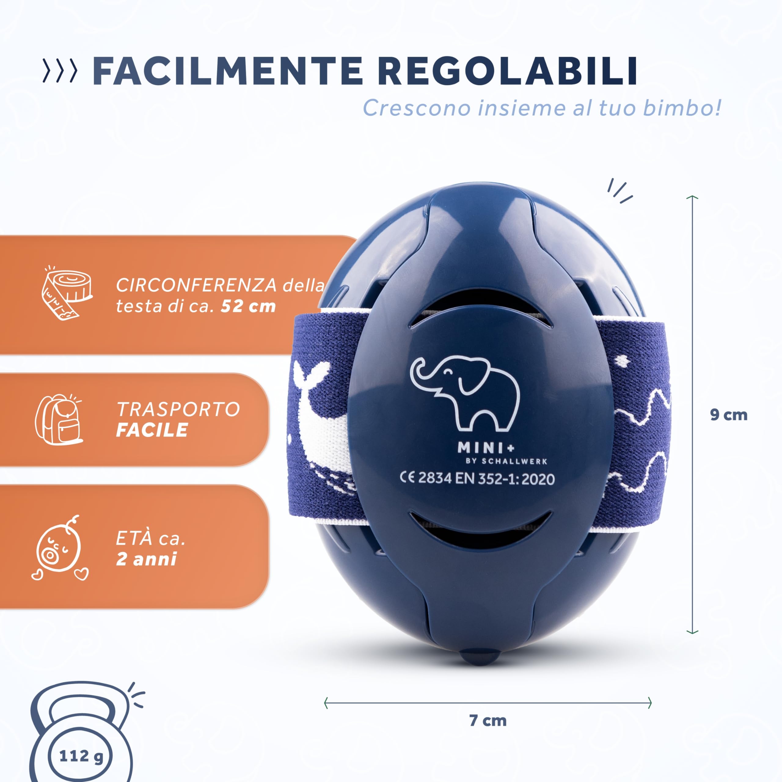 Schallwerk ® Mini+ Cuffie Antirumore Bambini - Protezione dell'udito per Bambini e Neonati - Cuffie Neonato Antirumore, Neonato, Bambino, Aereo, Rumore
