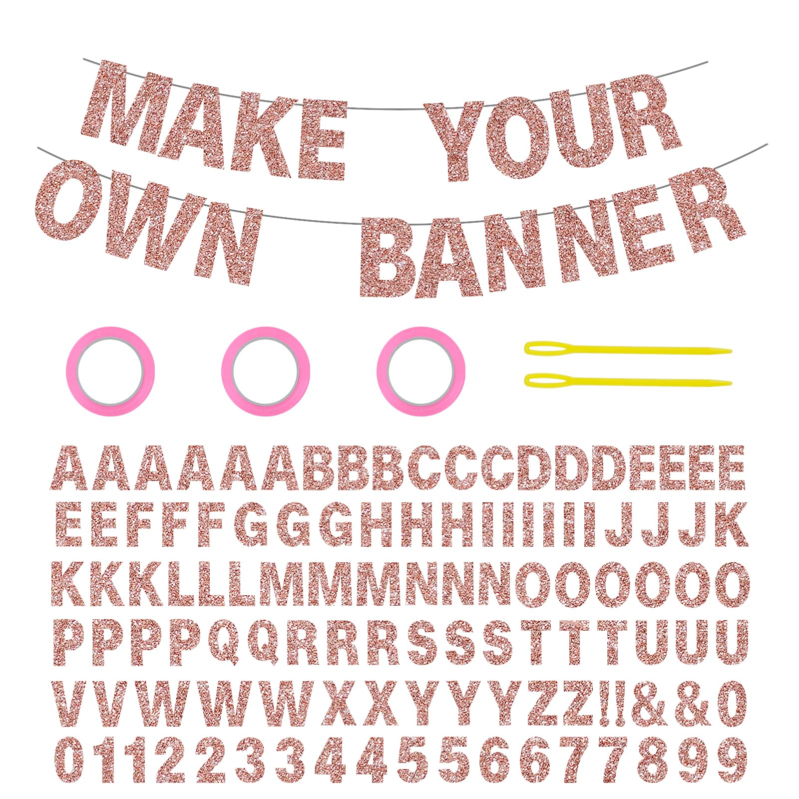 Alaoo Happy Birthday Banner Party Decorations, Rose Gold Glitter