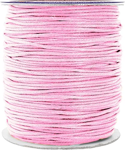 Vista 18 de Mandala Crafts Cordón encerado rosa intenso de 0.079 in para hacer joyas, 109 yardas, cuerda de algodón encerado rosa intenso para joyería, pulsera