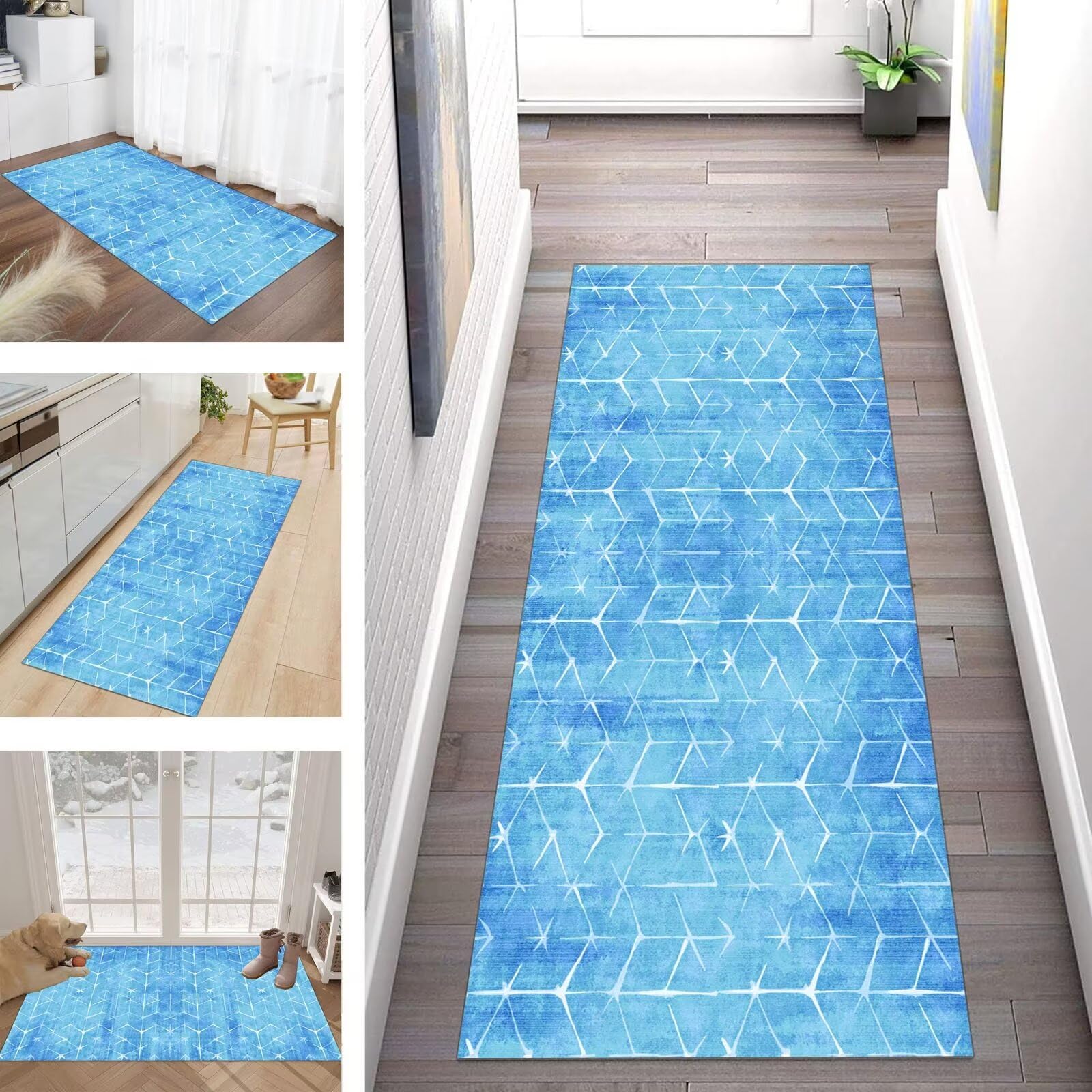 Buuslti Rug - Washable, Non-Slip Kitchen Rug & Hallway Runner - Modern Polyester Carpet Runner - Made to Measure, Sold by the Metre — image 1