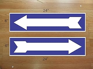 White on Blue Arrow 6x24 Real Estate Rider Signs