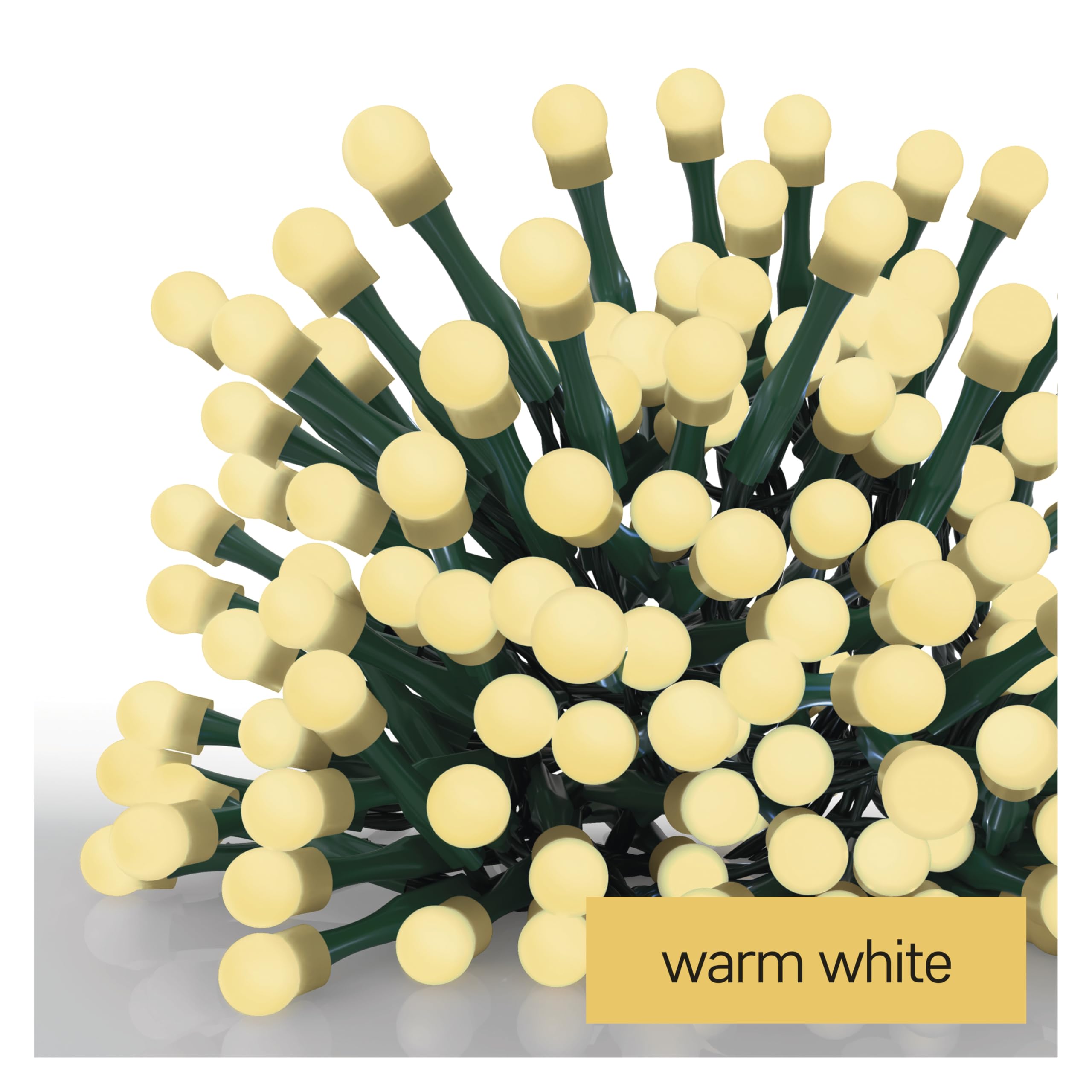 EMOS - LED-Lichterkette mit 300 LEDs in Kugelform, warmweiß - 30m Weihnachtslichterkette für Partys, Weihnachten, Deko - 8 Lichtmodi, 6h Timer, Netzteil, 5m Zuleitung, grünes Kabel - für Haus & Garten