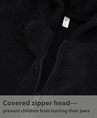 Miniatura 9 de MissShorthair Poncho de toalla para niños, cubierta de playa con cremallera y capucha, bata cambiadora de natación para niños, bata de baño para