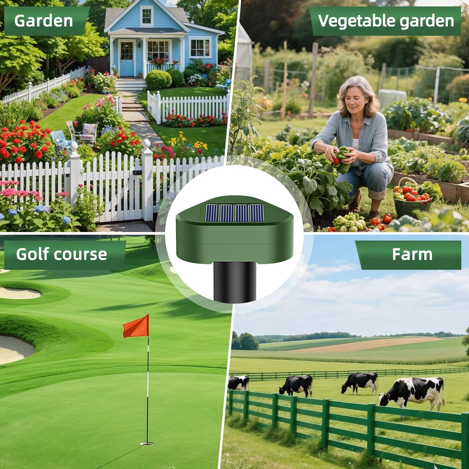 Talpe Ultrasuoni Solare 4 Pezzi, Repellente Solare Scaccia Talpa, Dissuasore per Talpe a Ultrasuoni Utilizzato per Respingere Talpes, Arvicole, Serpenti Protegge Prati e Giardini