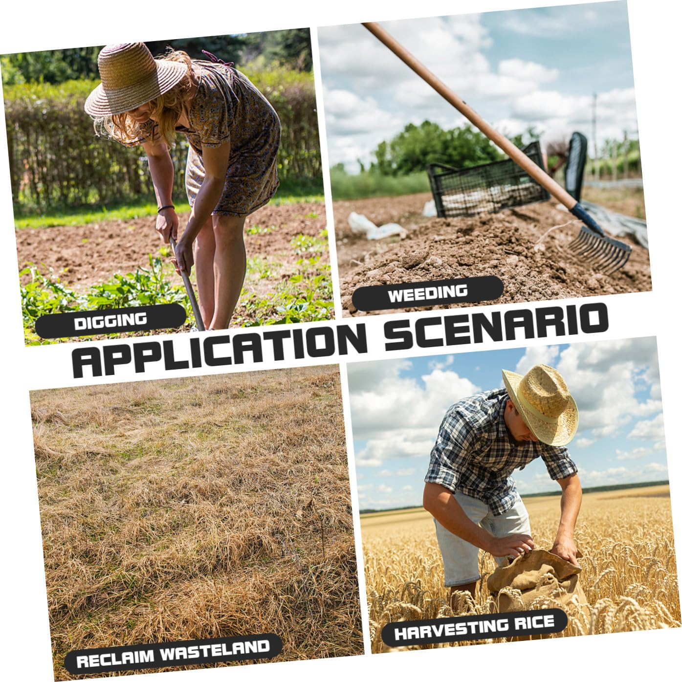 Yardwe Attrezzo da Giardino senza Manico in Acciaio per Diserbo e Scavo Utensile Agricolo Multiuso per Agricoltori e Giardinieri