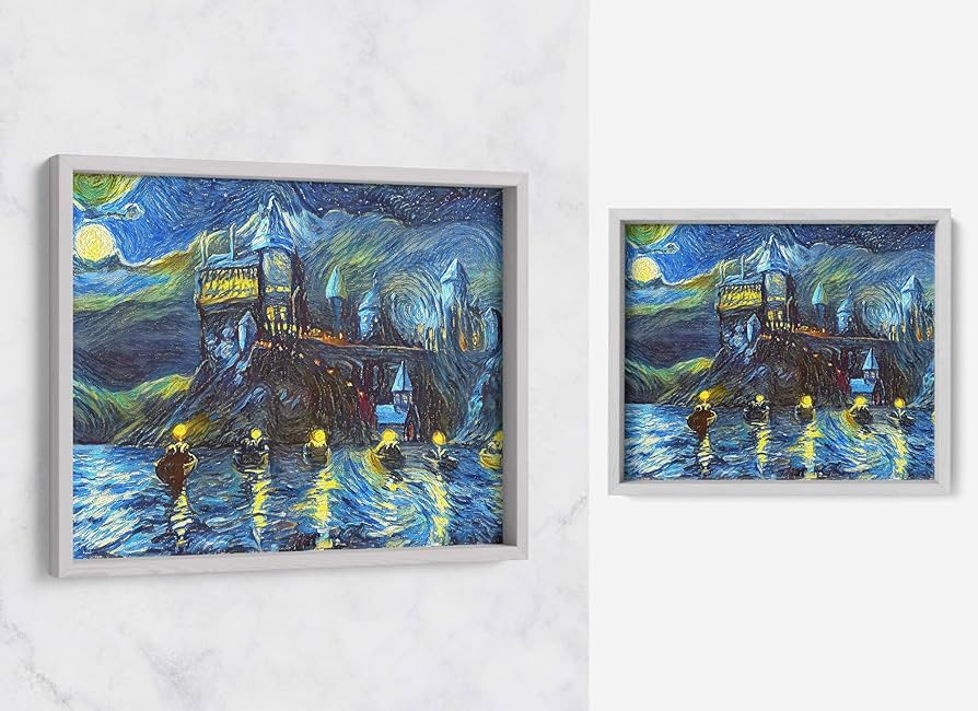 抽象アクリル画 星型装飾付き ☆仮縁付き☆アクリル画「星空ウオッチャー～星に願いを