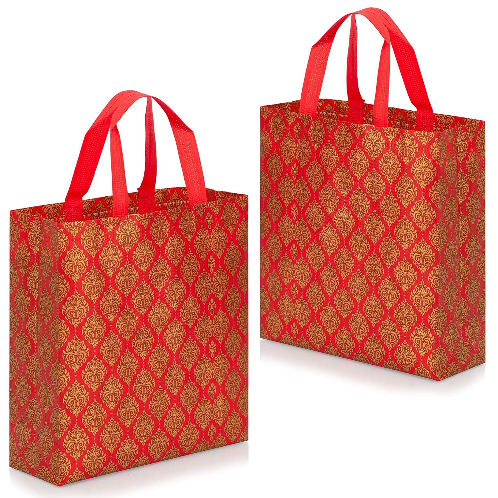 RAJ53 Small Size Pack of 10 Pcs Non-Woven Reusable Eco-Friendly Party Return Gift Bags (Red Gold) (B0CQTNGJYM) Amazon Price History, Amazon Price Tracker