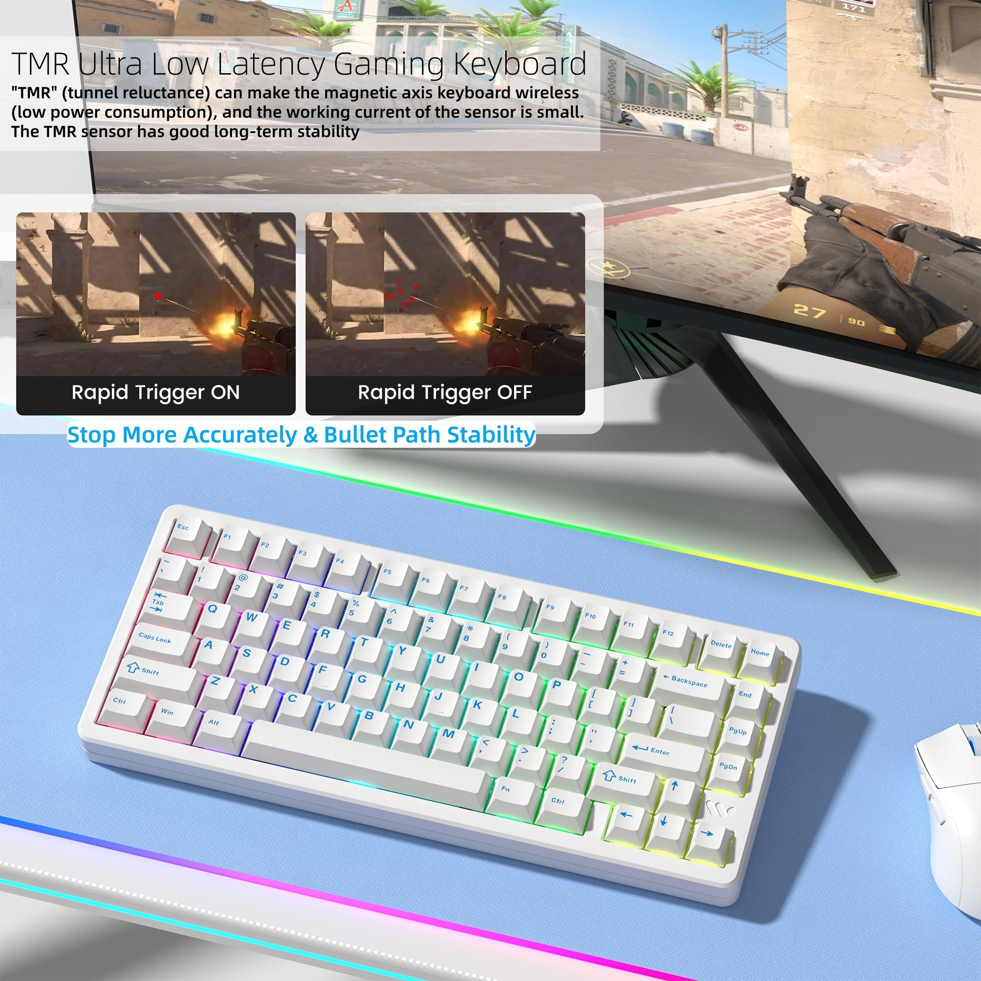 Amazon.com: Womier SK75 TMR Keyboard Gaming 75% Hall Effec