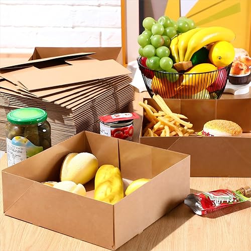 Miniatura 4 de 50 bandejas de cartón de 4 esquinas, bandejas de papel de estadio, bandejas de cartón para aperitivos, bandejas de papel para estadio, cajas de