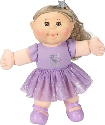 Cabbage Patch Kids Disfraz para niña, bailarina, muñeca CPK de 14 pulgadas con moda extraíble y accesorios - Tutú brillante lavanda, zapatos de