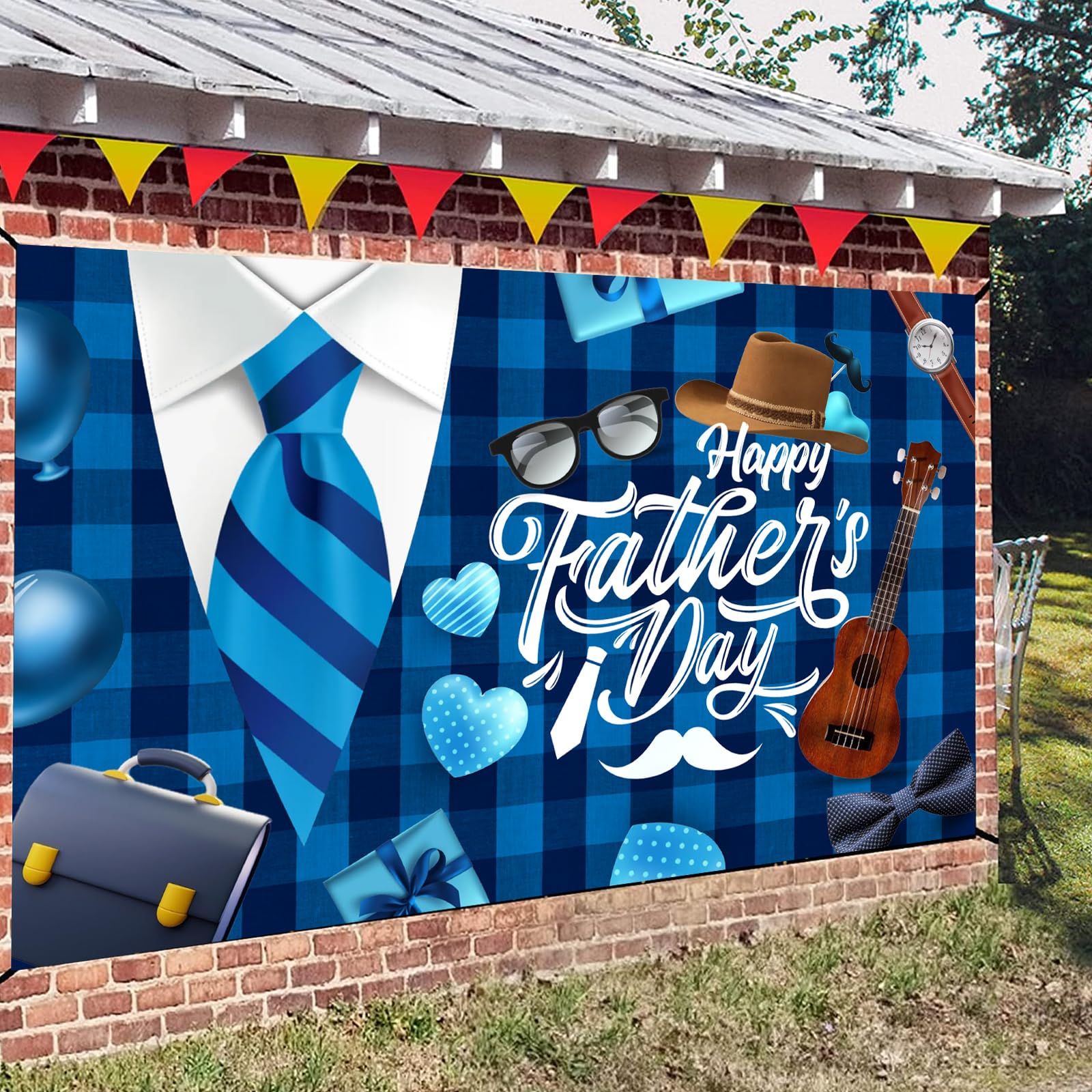 Vatertags-Banner ‚Größter Vater Der Welt‘ – Christlich, Bedruckt, Für Party & Deko