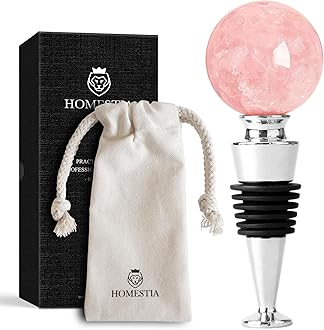Homestia Pink Gemstone Wine Stopper, Bottle Stoppers for Wine Champagne, Wine Gifts for Men Women, Vacuum Wine Bottle Stopper with Silicone Reusable Wine Corks, Leak Proof Keep Fresh