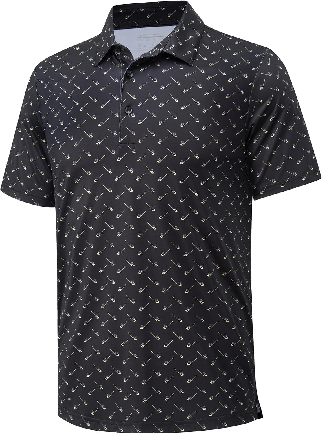 MAGCOMSEN Mens Polo Shirts Short Sleeve Print Patterns Collared Shirt Performance Moisture Wicking Golf Polos