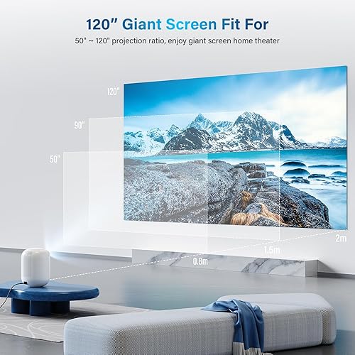 Miniatura 4 de Auto FocusKeystone Mini proyector portátil con 5G WiFi 6 y Bluetooth, proyector de película 4K nativo 1080P para exteriores, proyector de hogar