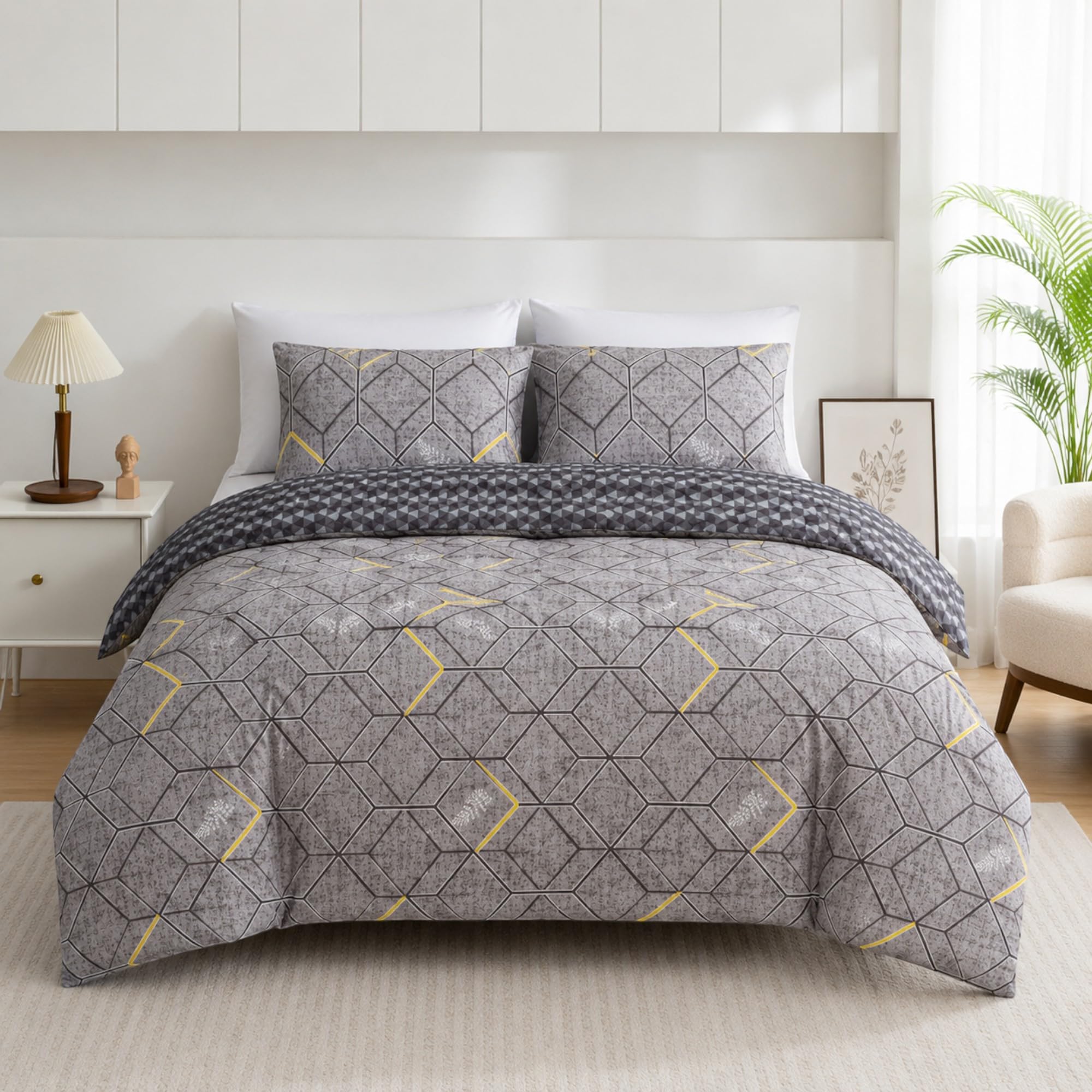Lazzaro Home Feel The Difference Grey Lazzaro King Size Duvet Cover Sets Premium Microfiber Kingsize Duvet Cover Sets Ultrasoft Hypoallergenic Reversible Quilt Cover Bedding Set With Zipper Closure