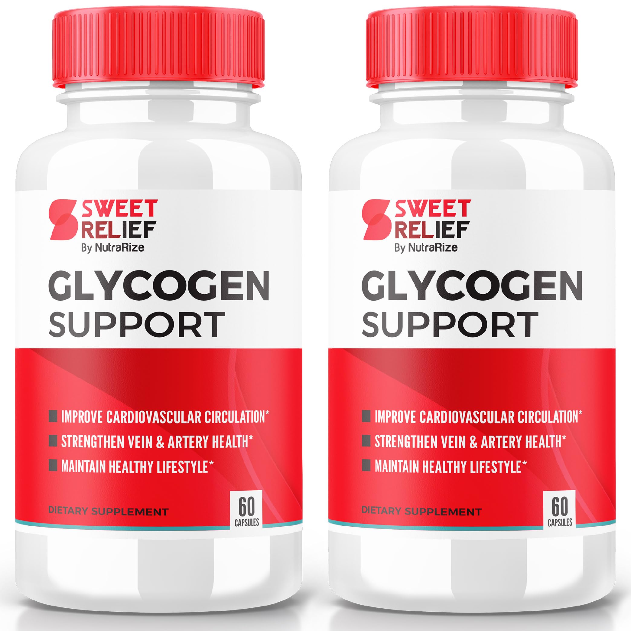 (Pack of 2) Sweet Relief Glycogen Support - Joint Support & Blood Vessel Cleaner, Detox Support, Glycogen Capsules Glyco Optimizer Cleanse Restore (120 Capsules)