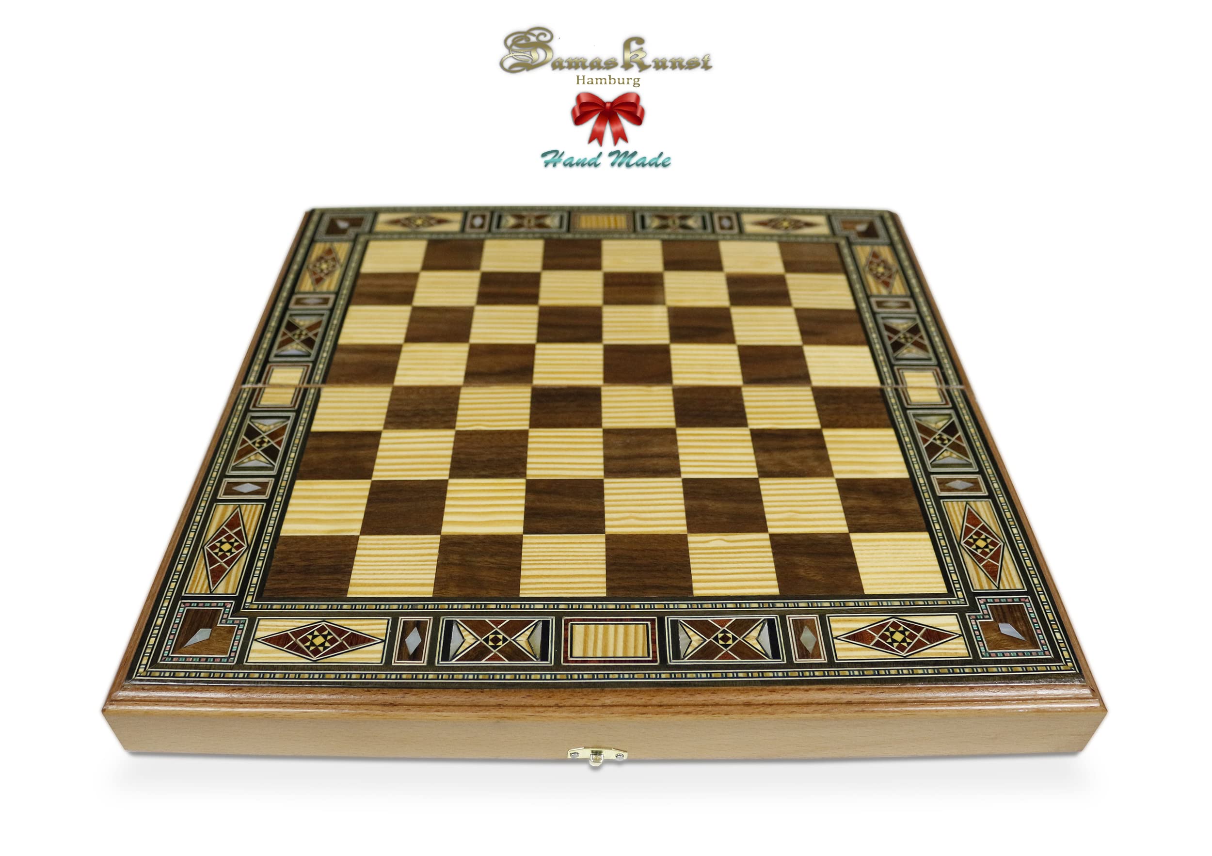 Elessar 40 x 40 cm in legno Tavla/scacchi DAMA BK 414 con 30 pietre in legno, 50 x 50 cm
