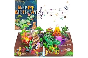 Interactive Dinosaur Birthday Card with LED Light and Music