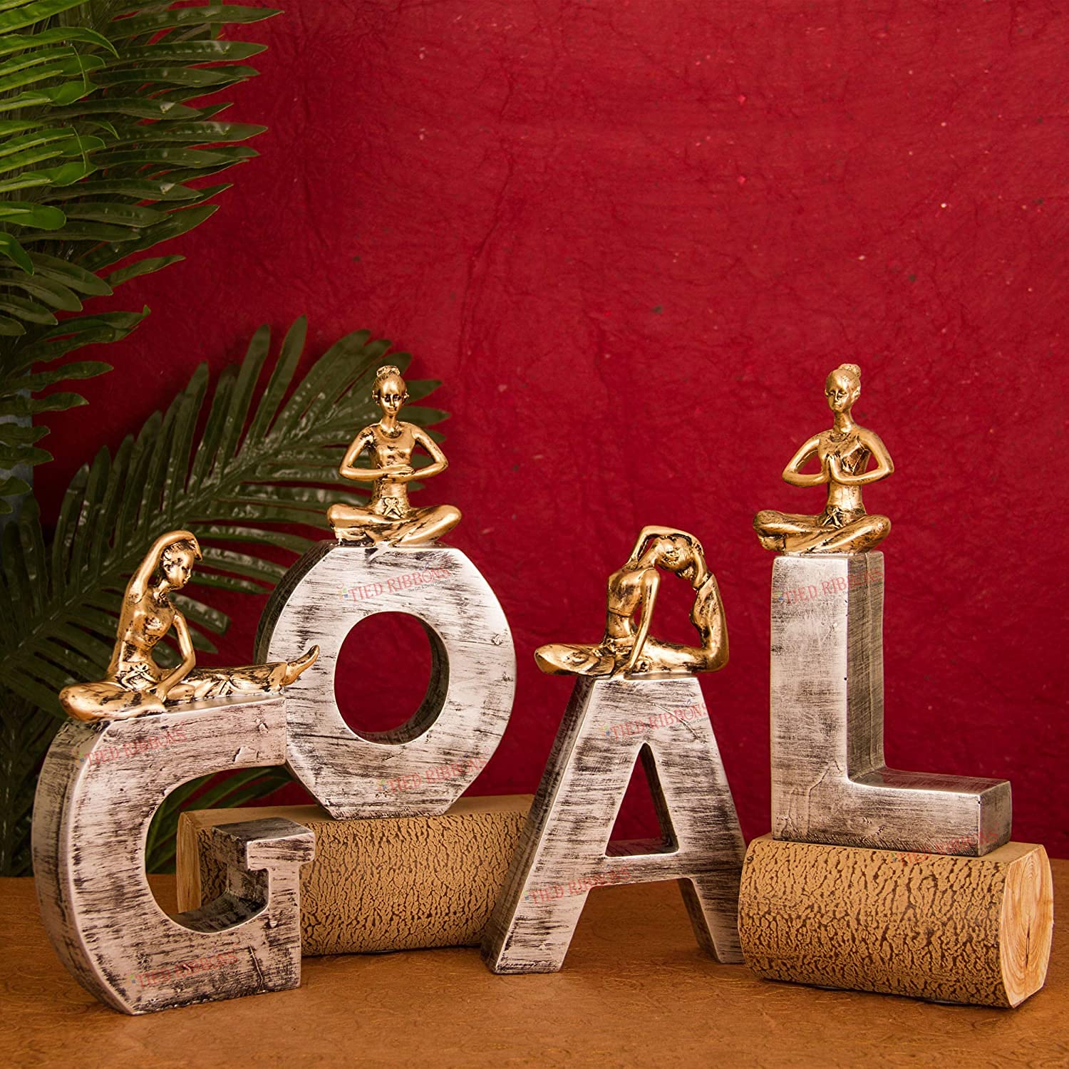 TIED RIBBONS Yoga Posture Lady Showpiece Decorative Statue for Home Decor Living Room Bedroom Shelf Decoration (22.5 X 10 Cm)-Home Decor Items