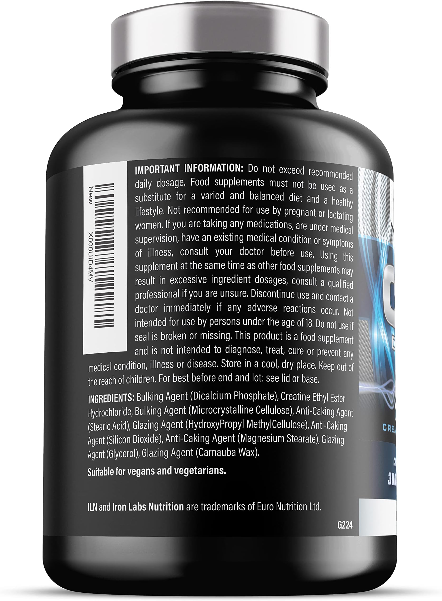 Iron Labs Nutrition, CEE Creatine - Creatine Ethyl Ester 3,000mg x 40 Servings - 240 Tablets