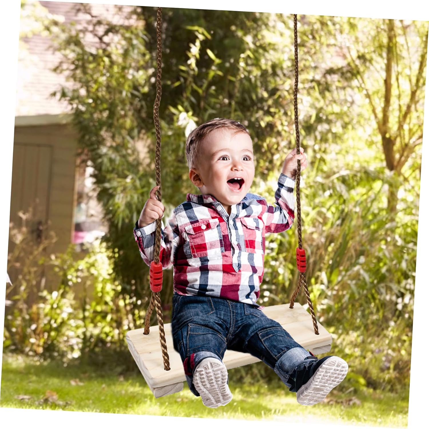 1pc Boys and Girls Swing Chair Medium Pine Hanging Swing for Use for Gardens Playgrounds and Balconies Fun Practical
