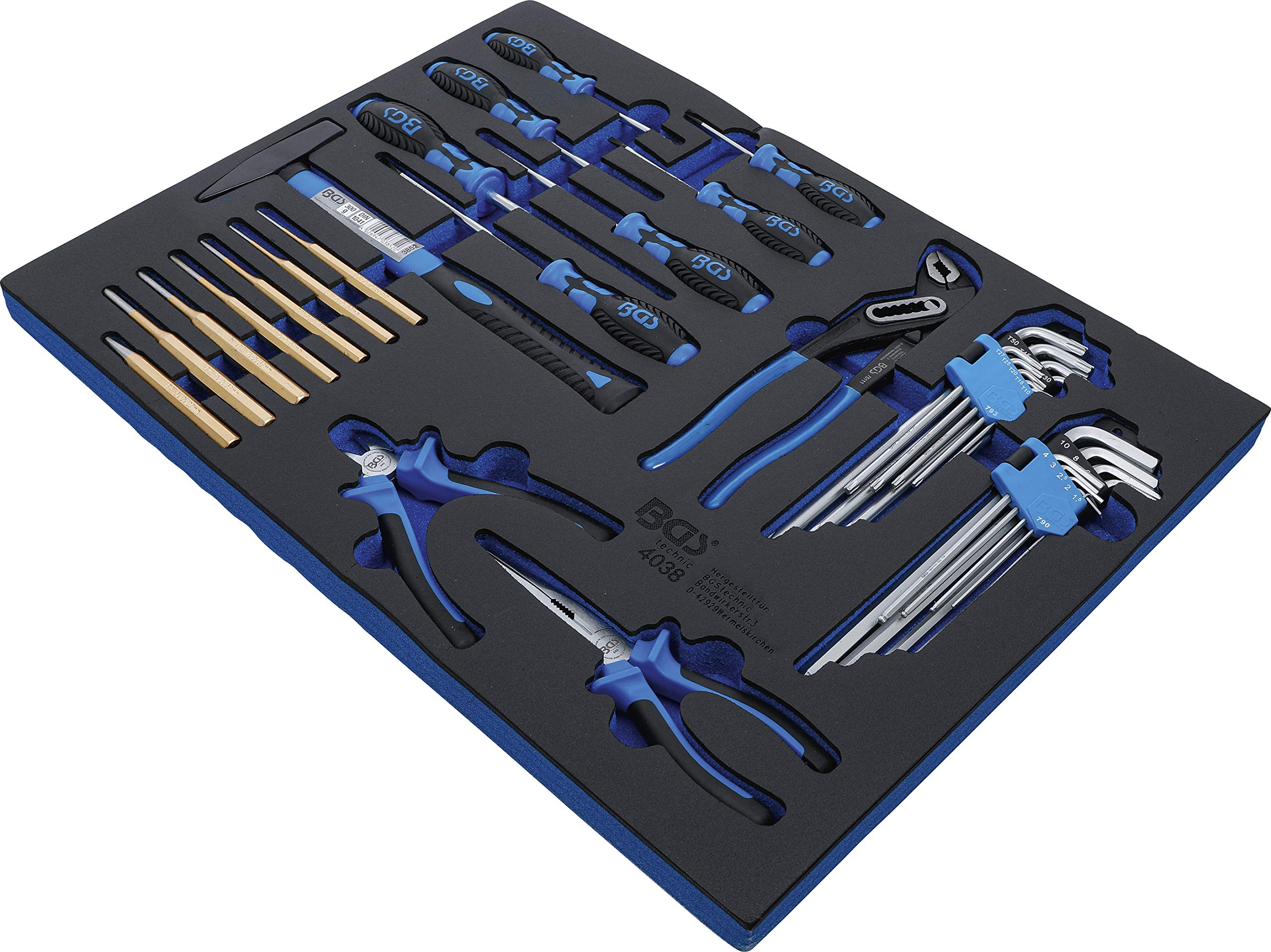 BGS 4038 | Modulo per carrelli portautensili 3/3: set pinze, martelli, cacciaviti | 36 pz.