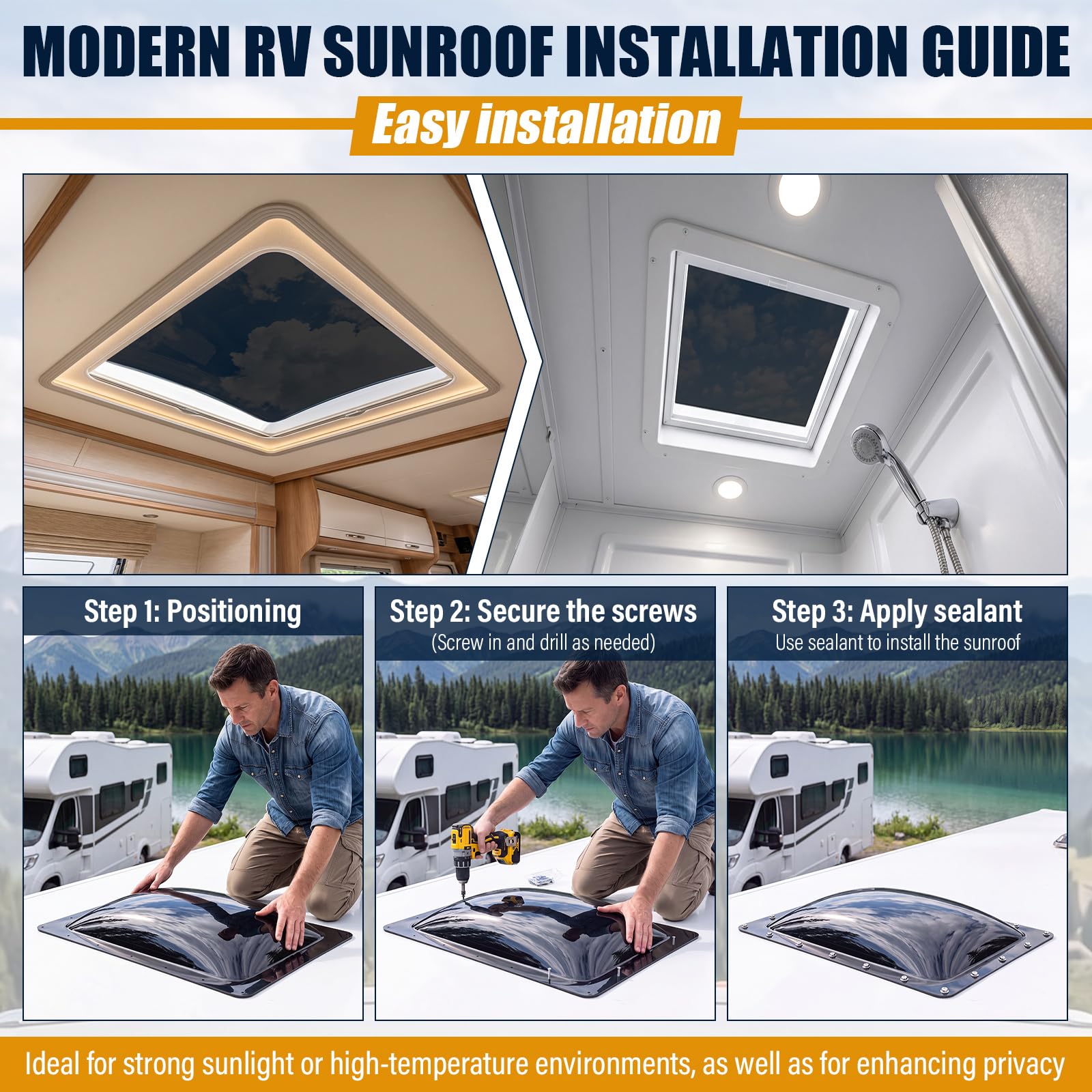 DaisyInner RV Skylight - Repuesto de cúpula exterior universal de 18 x 26 pulgadas, se adapta a aberturas de 14 x 22 pulgadas, resistente a los impactos, cubierta de tragaluz para caravana, caravana