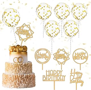Lot de 13 décorations de gâteau d'anniversaire, décorations de gâteau Happy Birthday, paillettes pour anniversaire, guirlande de bannière Happy Birthday