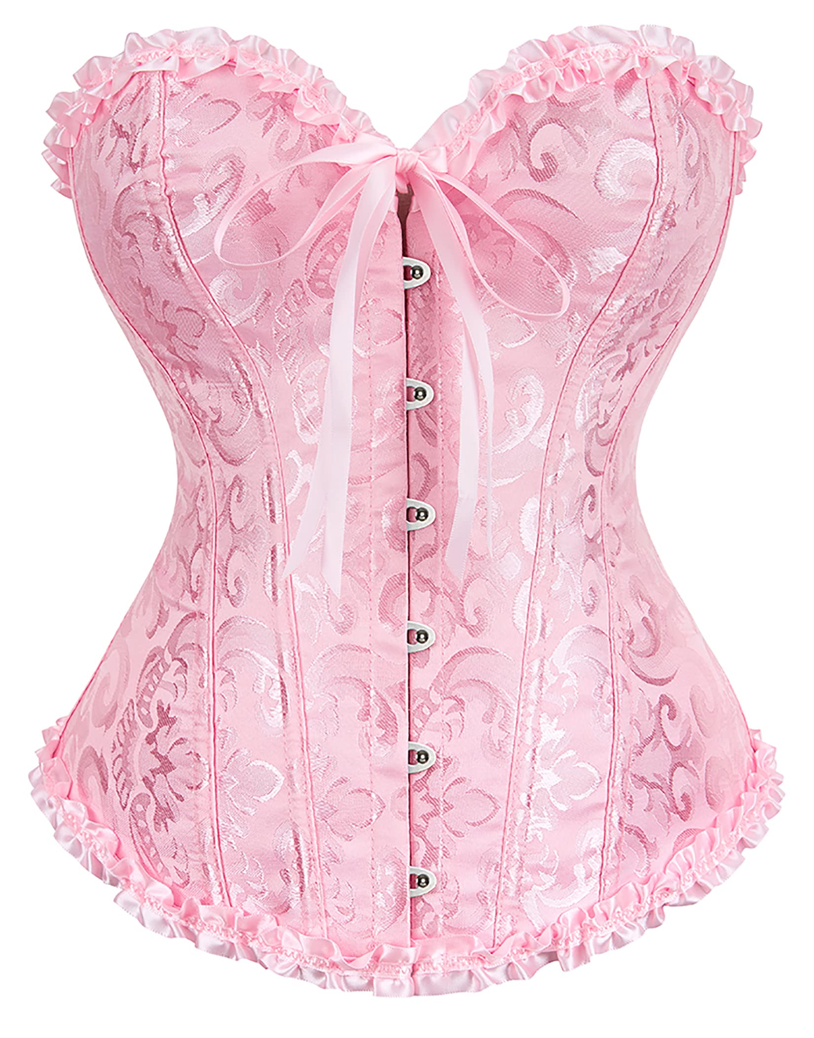 Alivila.Y Fashion Womens Vintage Floral Denim Overbust Corset Bustier Top