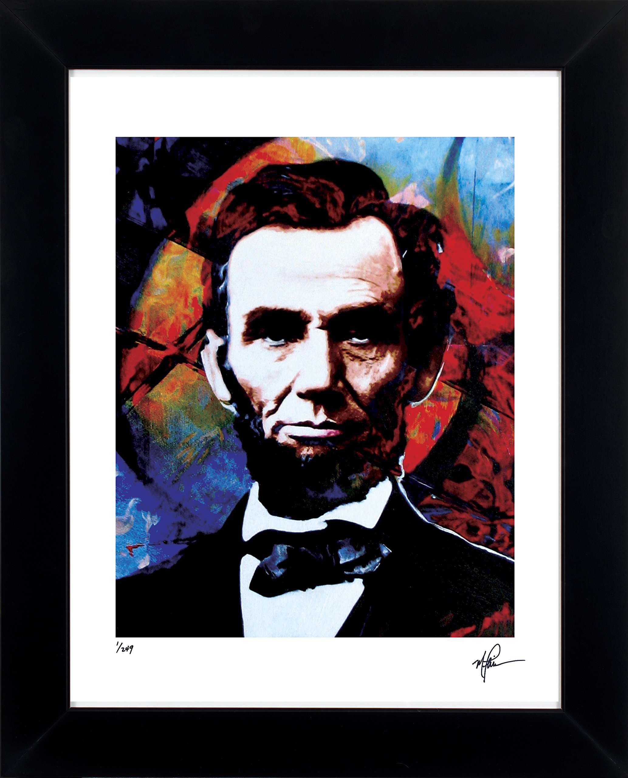 Abraham Lincoln Art Print Abstract Modern Artwork Signed Framed - 21 x 25 Wall Art KL