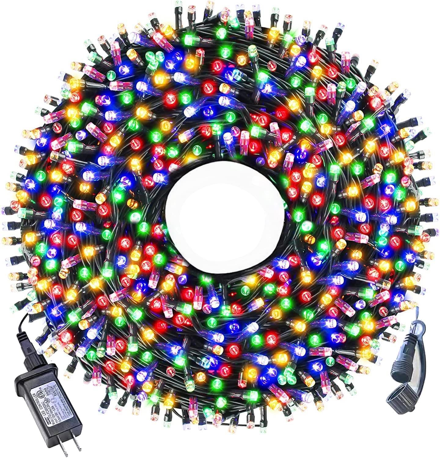 Guirlande lumineuse de Noël d'extérieur 200 LED d'intérieur - 8 modes - De bout en bout - Certifié UL - Guirlande lumineuse étanche - Décoration