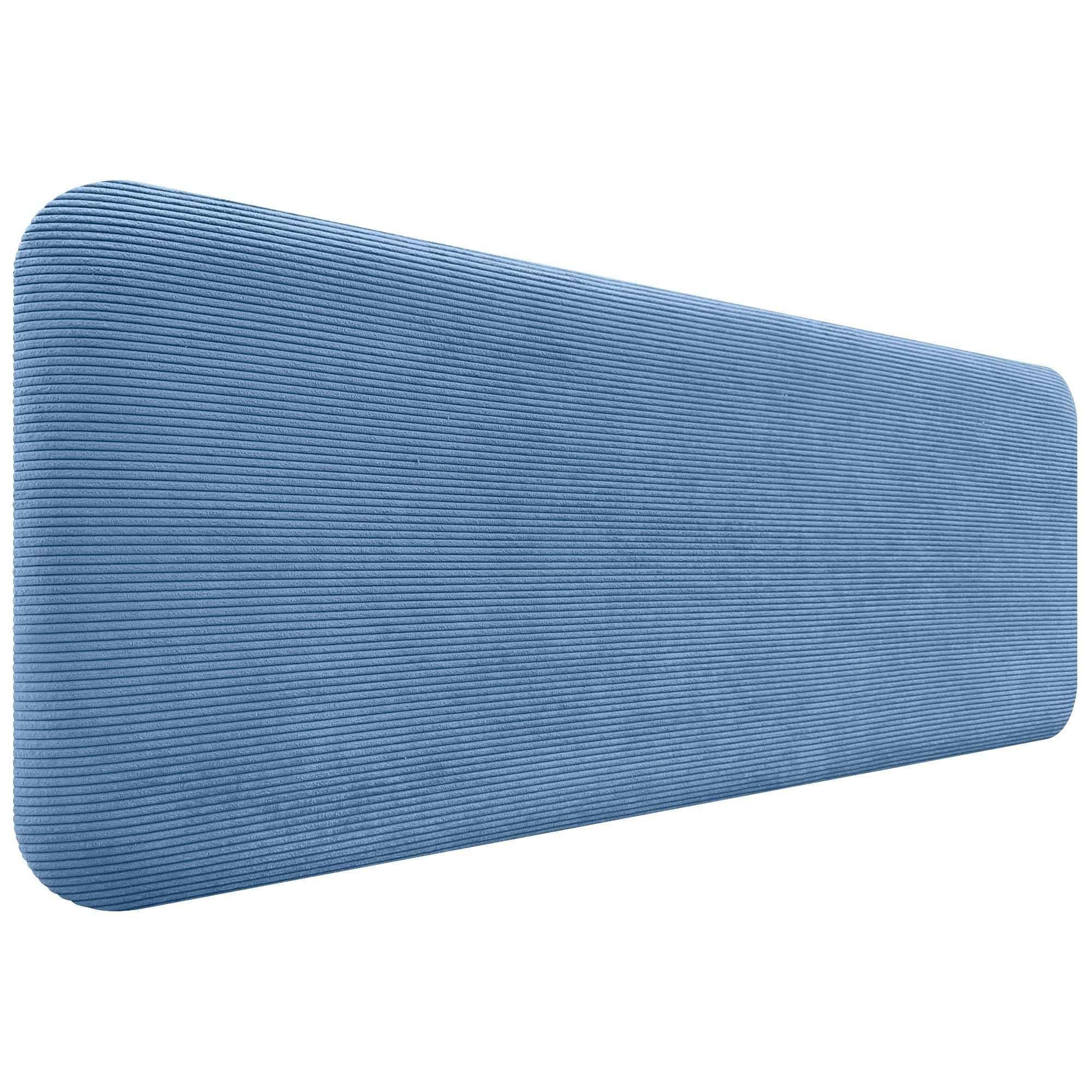 DHOME Testiera Imbottita Liscia Arrotondata in Velluto Premium per Parete Acustica Testate Letto Fonoassorbenti Camera da Letto (Blu, 160cm)