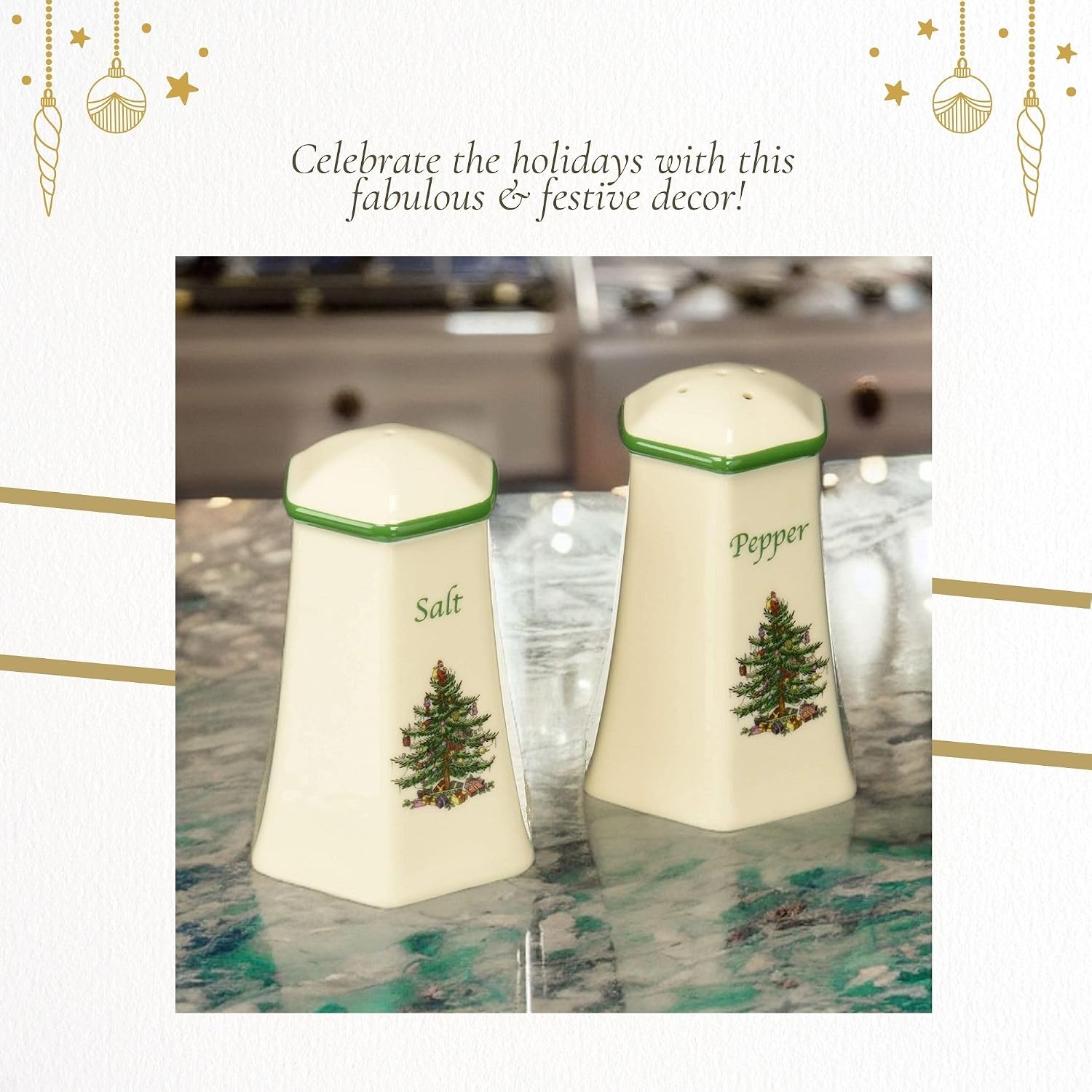 Spode Hexagonal Salt & Pepper Set