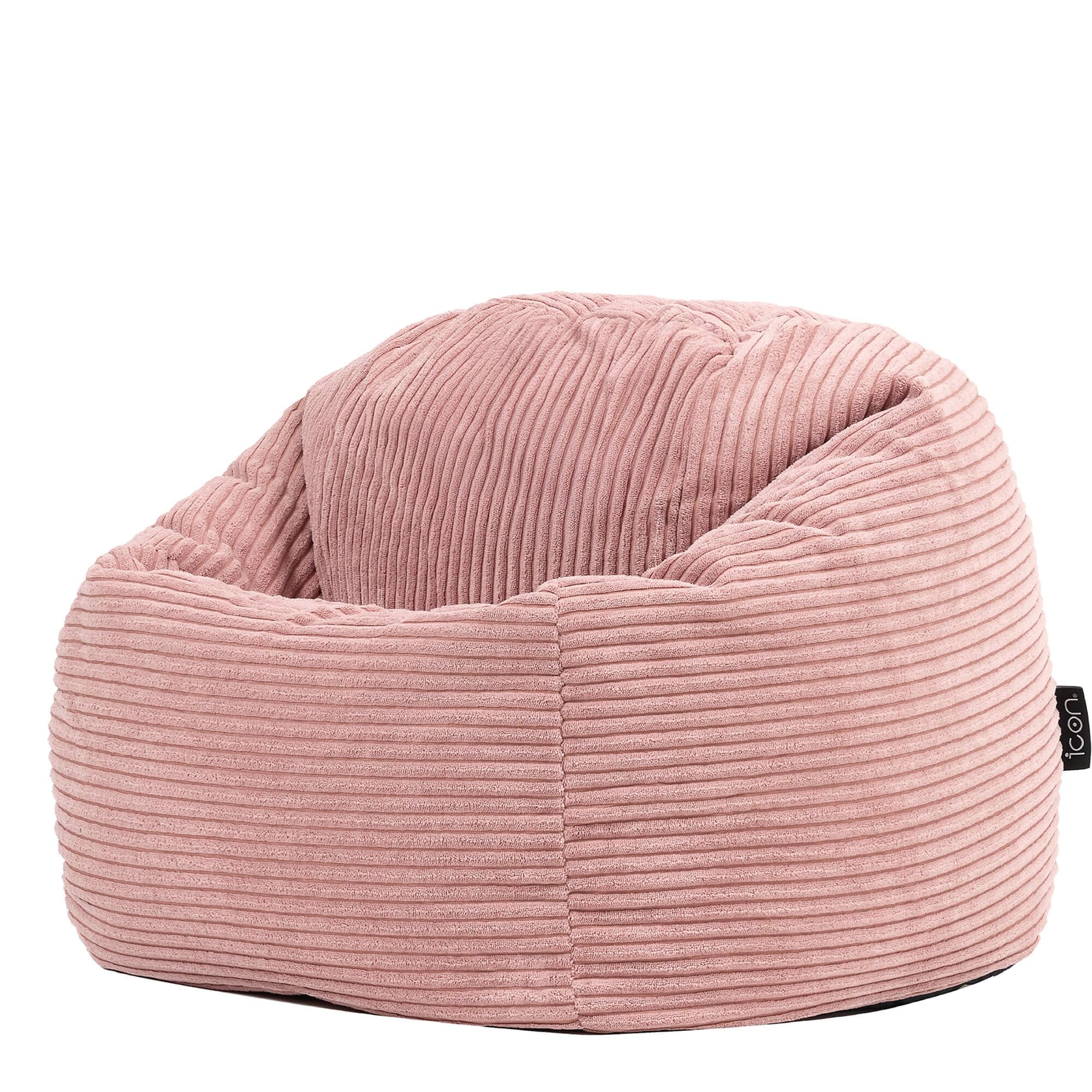 icon Kingston Kids Bean Bag, Corduroy, Dusk Pink, Kids Bean Bag Chair with Filling Included for Girls and Boys, Childrens Chair, Beanbags for Children, Playroom Décor, Bedroom Accessories
