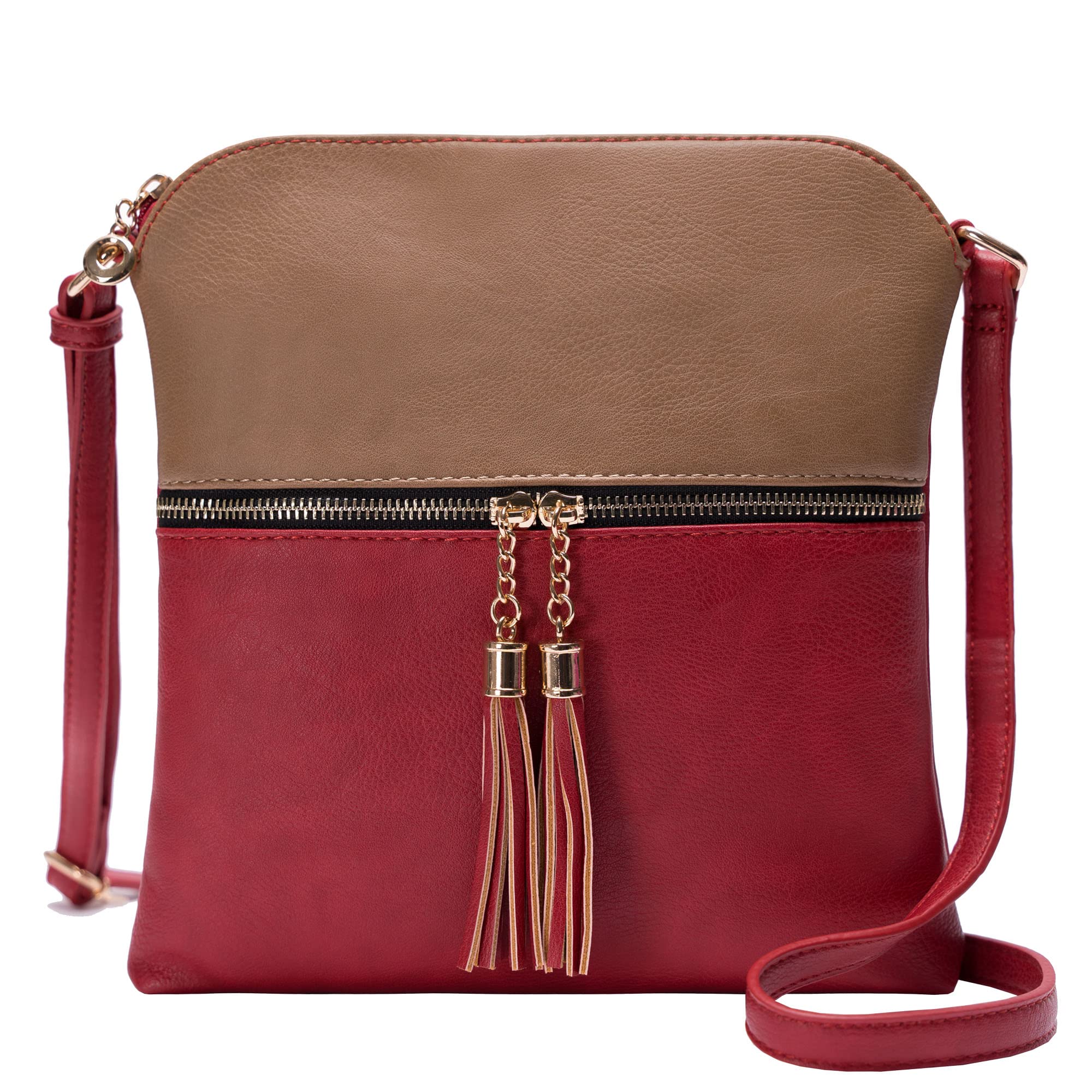 Solene Womens Lightweight Medium Crossbody Purse with Tassel, Perfect Size Crossbody Bags for Daily Use, travel