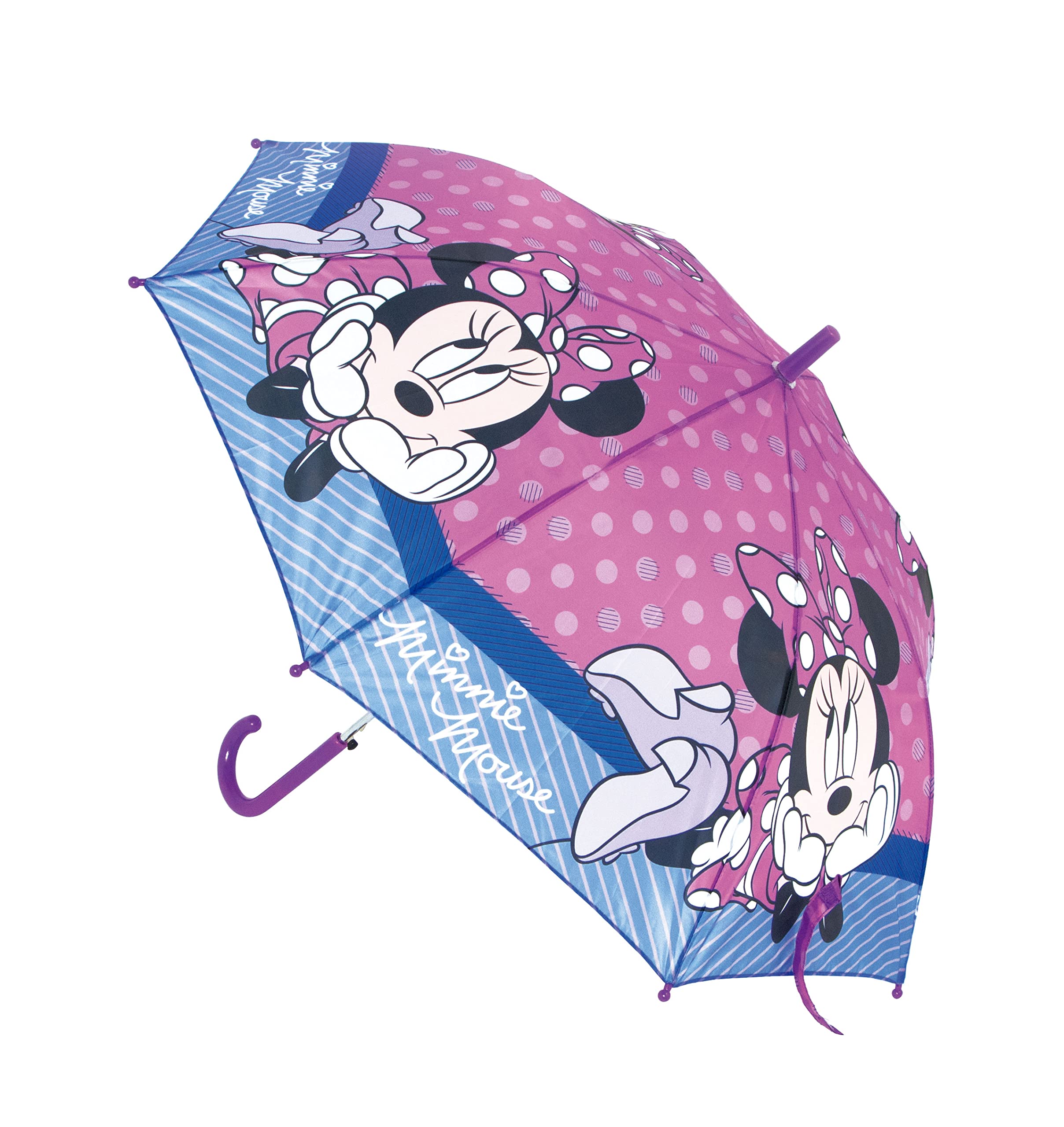 Safta Automatic Umbrella 48cm Minnie Mouse Lucky, Pink, único